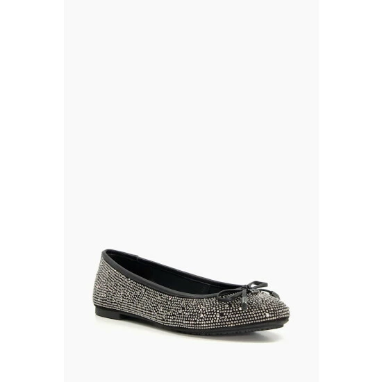 Dune London Harpar 2 Embossed Black Ballet Pump Shoes 3 Dune London Harpar 2 Embossed Black Ballet Pump Shoes - Image 2