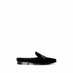 Dune London Shamar Backless Crest Black Loafers -Dune London Sales unnamed file 1003