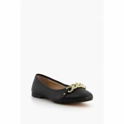 Alternative view of Dune London Haselle T Chain Ballerina Black Shoes