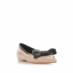 Dune London Natural Clash Pointed Toe Bow Detail Flat Shoes
