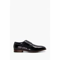 Dune London Black Sparrows Lace-Up Wide Fit Gibson Shoes