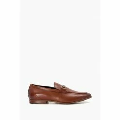 Dune London Santino Brown Woven Trim Loafers