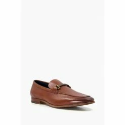 Alternative view of Dune London Santino Brown Woven Trim Loafers