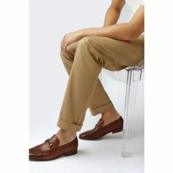 Dune London Santino Brown Woven Trim Loafers -Dune London Sales unnamed file 1053