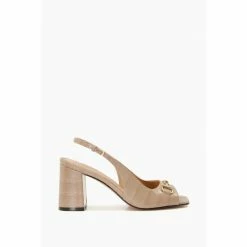 Dune London Natural Michigan Snaffle Front Block Heels