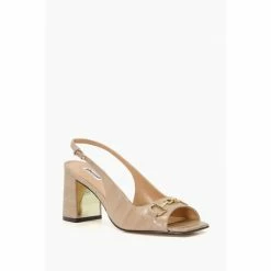 Alternative view of Dune London Natural Michigan Snaffle Front Block Heels