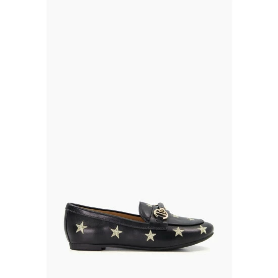 Dune London Gia Black Star Embroidered Loafers 3 Dune London Gia Black Star Embroidered Loafers