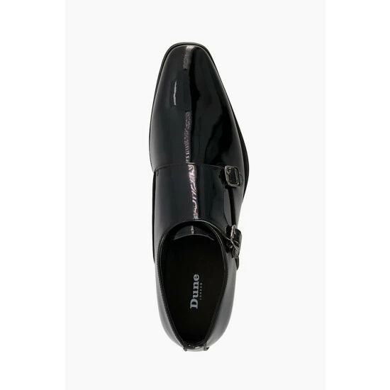Dune London Black Stone Patent Double Buckle Shoes 6 Dune London Black Stone Patent Double Buckle Shoes - Image 4