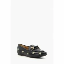 Alternative view of Dune London Gia Black Star Embroidered Loafers
