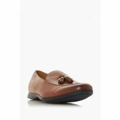 Alternative view of Dune London Perth Di Tassel Detail Brown Loafers