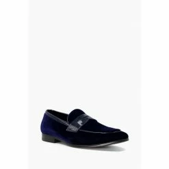 Dune London Blue Sensei Velvet Saddle Loafers -Dune London Sales unnamed file 1154