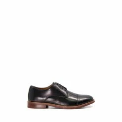Dune London Savion Toe Cap Punch Derby Black Shoes