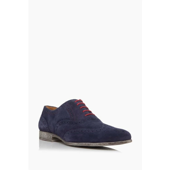Dune London Blue Rayman Smart Wingtip Oxford Shoes 4 Dune London Blue Rayman Smart Wingtip Oxford Shoes - Image 2