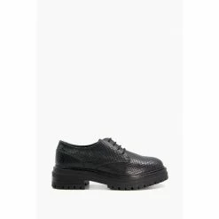 Dune London Forever Chunky Black Lace-Up Brogues