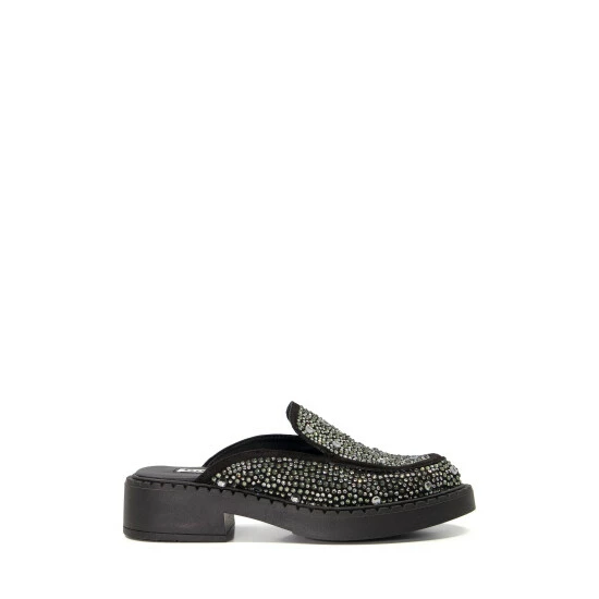 Dune London Galaktic Backless Hotfix Embellished Black Loafers 3 Dune London Galaktic Backless Hotfix Embellished Black Loafers