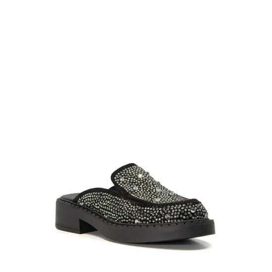 Dune London Galaktic Backless Hotfix Embellished Black Loafers 4 Dune London Galaktic Backless Hotfix Embellished Black Loafers - Image 2