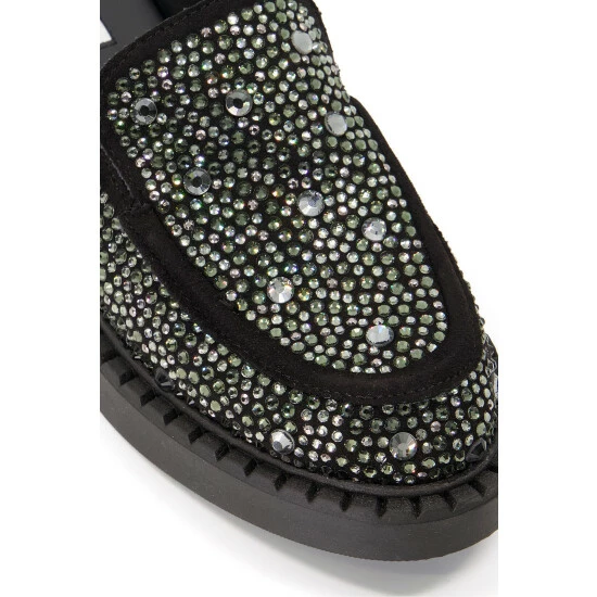 Dune London Galaktic Backless Hotfix Embellished Black Loafers 7 Dune London Galaktic Backless Hotfix Embellished Black Loafers - Image 5