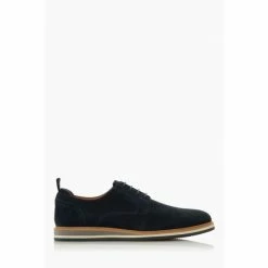 Dune London Blue Bucatini Wedge Sole Lace Up Shoes