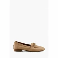 Dune London Brown Goldsmith Chain Trim Loafers