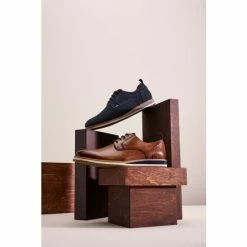 Dune London Brown Bucatini Wedge Sole Lace-Up Shoes