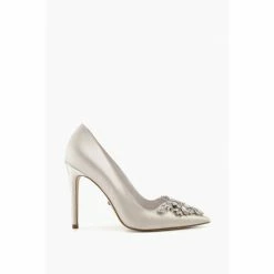 Dune London White Affection Crystal Embellished Shoes