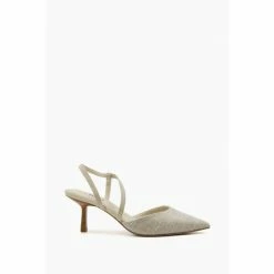 Dune London Natural Colombia Wide Fit Cross Strap Courts