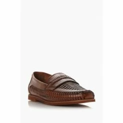 Alternative view of Dune London Tan Brown Brighton Rock Woven Leather Loafers