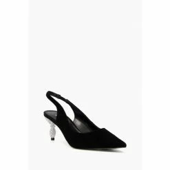 Alternative view of Dune London Cristal Encursted Mid Heel Black Sandals