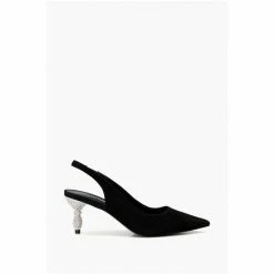 Dune London Cristal Encursted Mid Heel Black Sandals -Dune London Sales unnamed file 1370