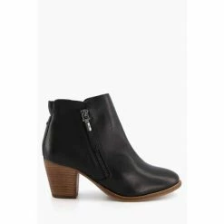 Dune London Black Paice Zip Up Ankle Boots