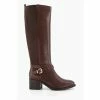 Dune London Brown Tildings Strap Detail High Leg Boots -Dune London Sales unnamed file 1412