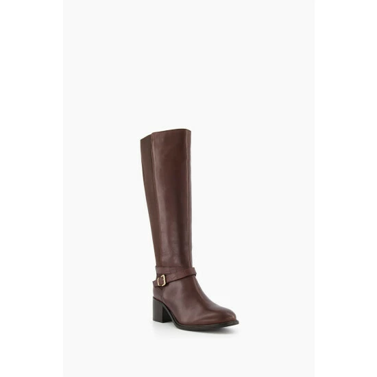 Dune London Brown Tildings Strap Detail High Leg Boots 4 Dune London Brown Tildings Strap Detail High Leg Boots - Image 2
