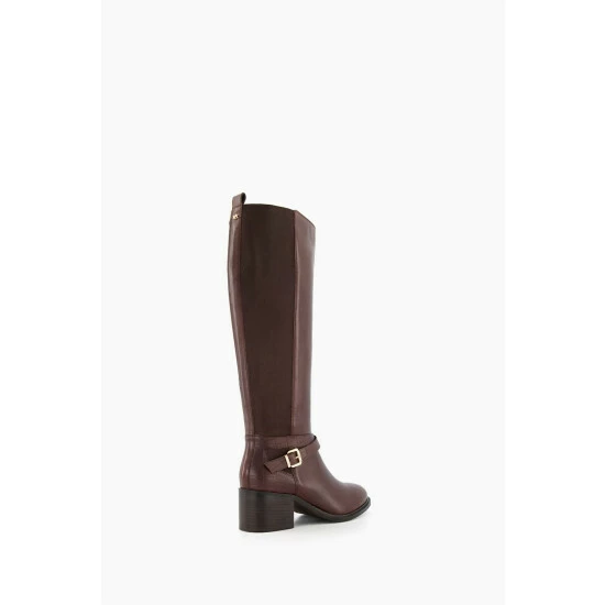 Dune London Brown Tildings Strap Detail High Leg Boots 5 Dune London Brown Tildings Strap Detail High Leg Boots - Image 3