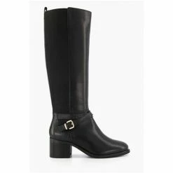 Dune London Black Tildings Strap Detail High Leg Boots -Dune London Sales unnamed file 1422