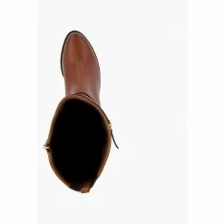Dune London Brown Tap Buckle Trim High Boots -Dune London Sales unnamed file 1431