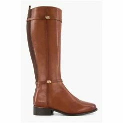 Dune London Brown Tap Buckle Trim High Boots -Dune London Sales unnamed file 1433