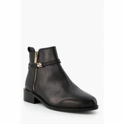 Dune London Black Pap Buckle Trim Ankle Boots -Dune London Sales unnamed file 1435