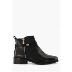 Dune London Black Pap Buckle Trim Ankle Boots -Dune London Sales unnamed file 1439