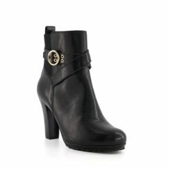 Alternative view of Dune London Black Oreana Elasticated Buckle Detail Boots