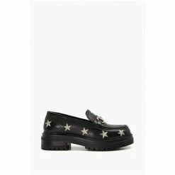 Dune London Gravitate Star Embroidered Black Chunky Loafers -Dune London Sales unnamed file 146