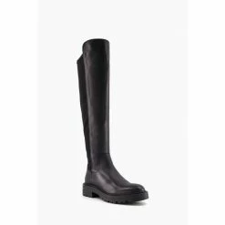 Alternative view of Dune London Tella Black Cleated Stretch High Boots