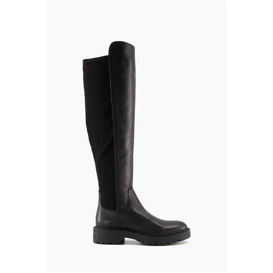 Dune London Tella Black Cleated Stretch High Boots 6 Dune London Tella Black Cleated Stretch High Boots - Image 4