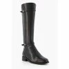 Dune London Black Tap Buckle Trim High Boots