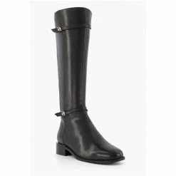 Dune London Black Tap Buckle Trim High Boots -Dune London Sales unnamed file 1483