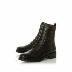 Alternative view of Dune London Black Prestone Cleated Sole Lace-Up Hiker Boots