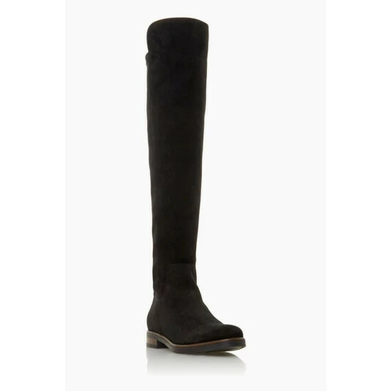 Dune London Tropic Black Over The Knee Suede Stretch Boots 3 Dune London Tropic Black Over The Knee Suede Stretch Boots