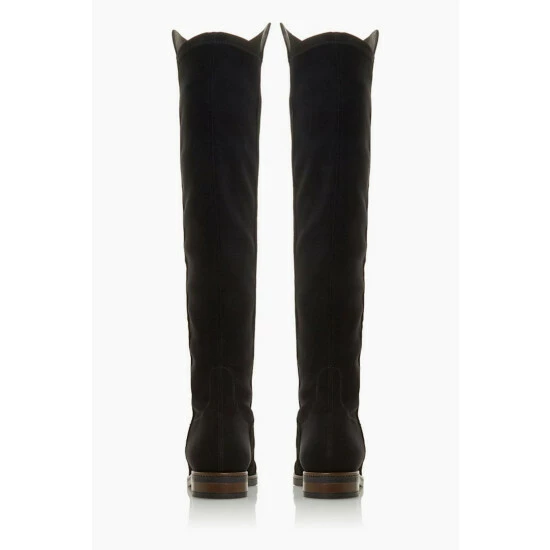 Dune London Tropic Black Over The Knee Suede Stretch Boots 4 Dune London Tropic Black Over The Knee Suede Stretch Boots - Image 2
