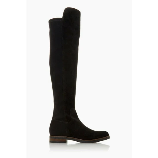 Dune London Tropic Black Over The Knee Suede Stretch Boots 5 Dune London Tropic Black Over The Knee Suede Stretch Boots - Image 3