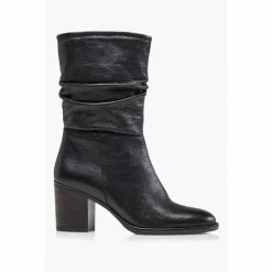 Alternative view of Dune London Black Rosa Slouch Heeled Calf Boots