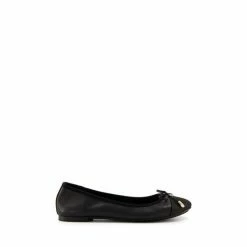 Dune London Wide Fit Hartlyn Black Toe Cap Bow Ballerinas -Dune London Sales unnamed file 153